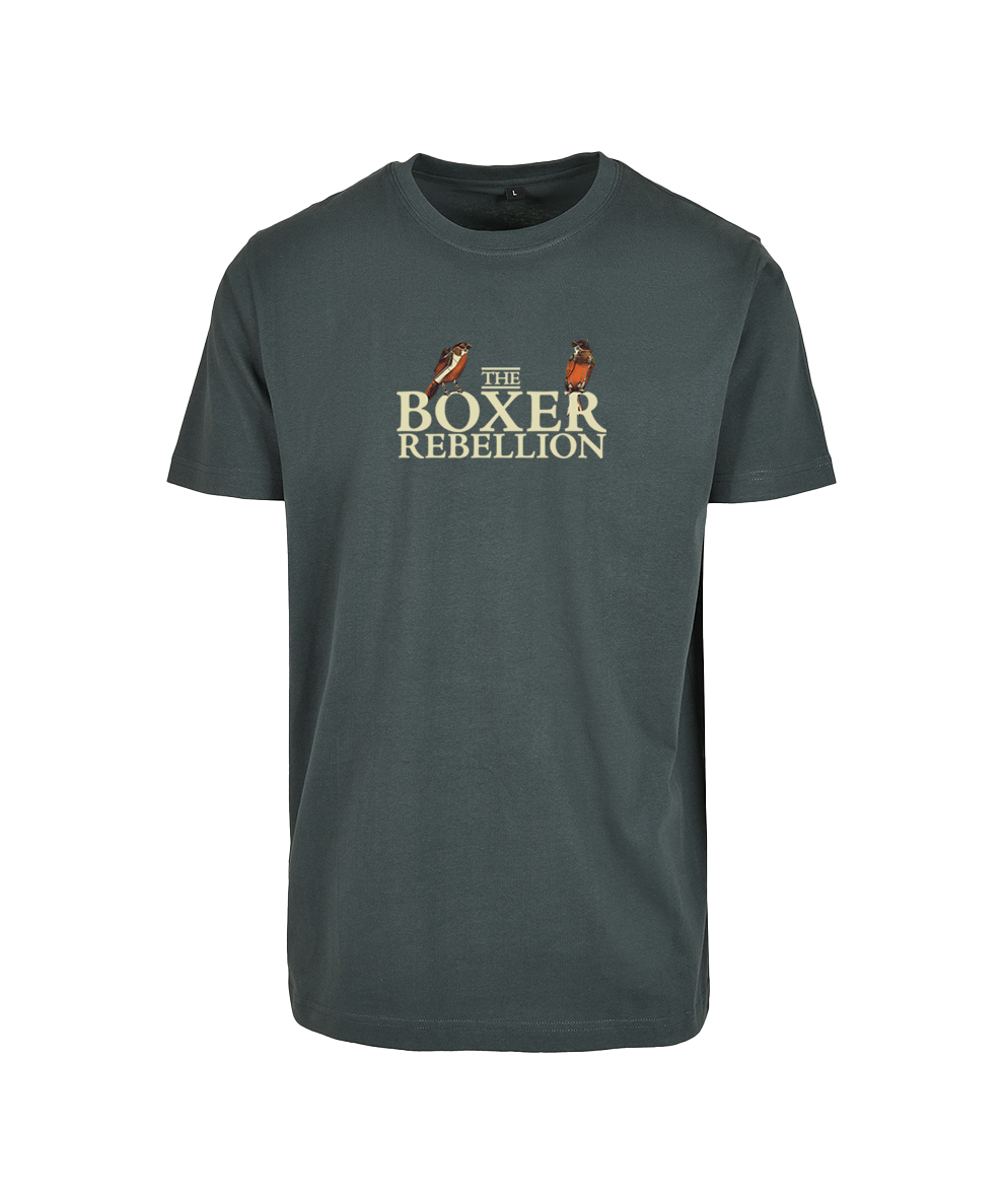 T-shirt with logo & birds - Bottle Green