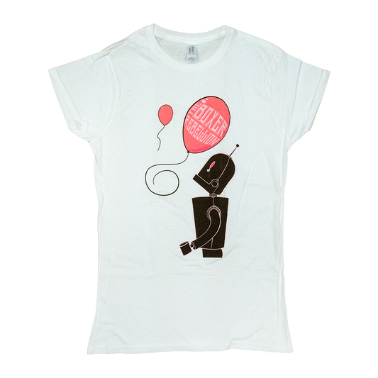 The Boxer Rebellion Sad Robot  Ladies T White