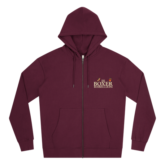 TBR BIRDS LOGO ZIP HOODIE - BURGUNDY
