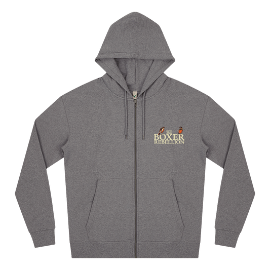 TBR BIRDS LOGO ZIP HOODIE - GREY